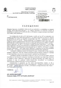 съобщение с изх. № РВР22-ТП00-49-88 от 24.01.2025 г.